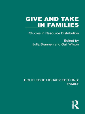 cover image of Give and Take in Families